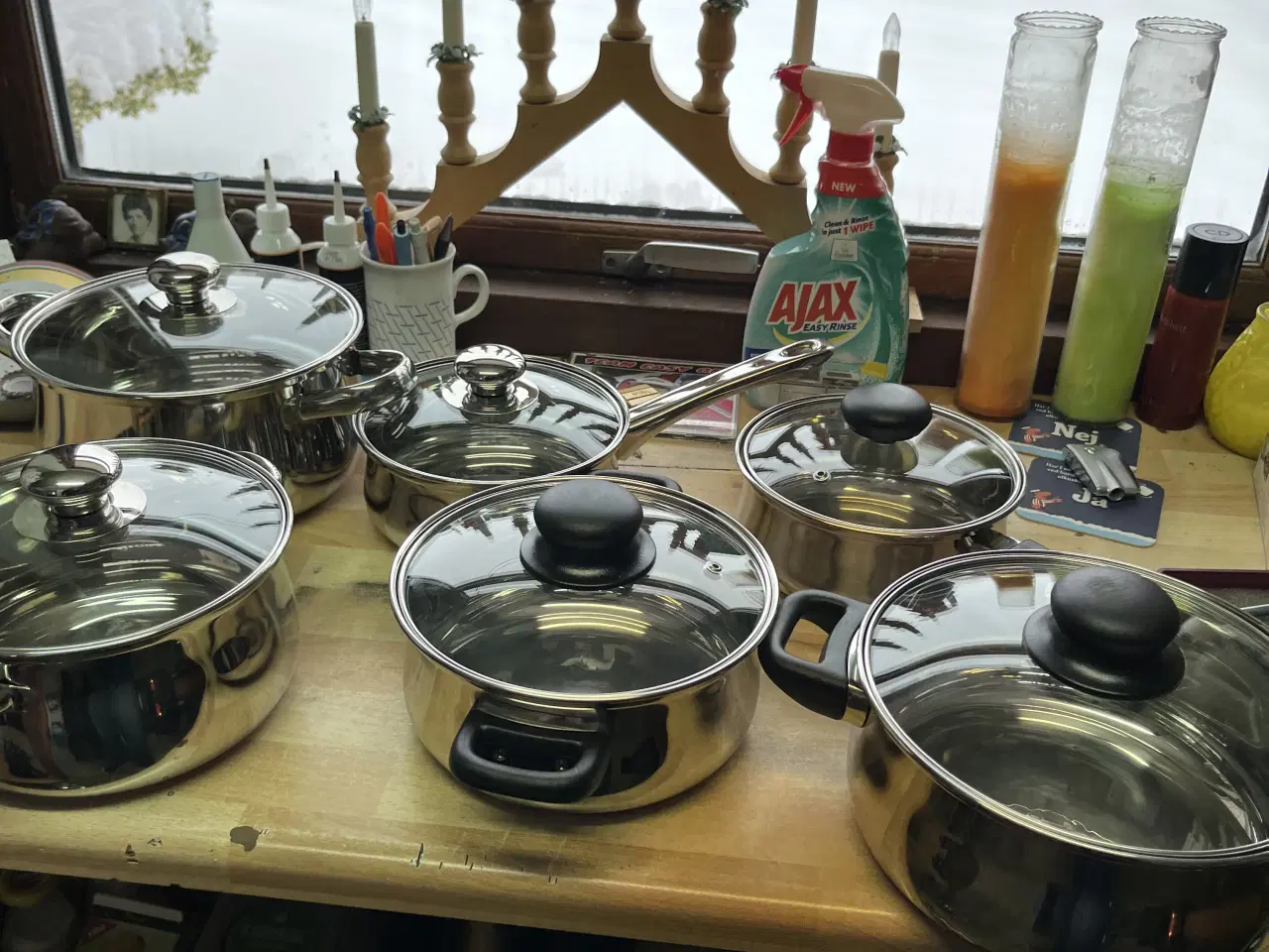 Billede 2 - 6 gryder med låg aldrig brugt.