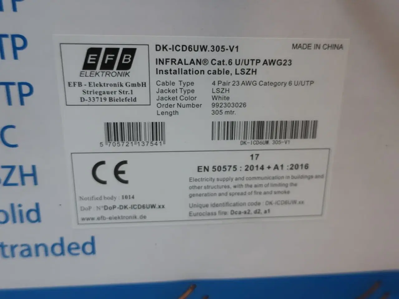 Billede 3 - Data kabel cat.6 INFRALAN