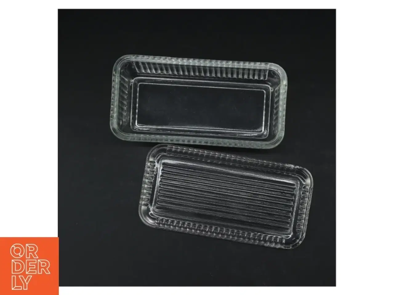 Billede 3 - Glas smør skål (str. 19,5x9,5 cm)