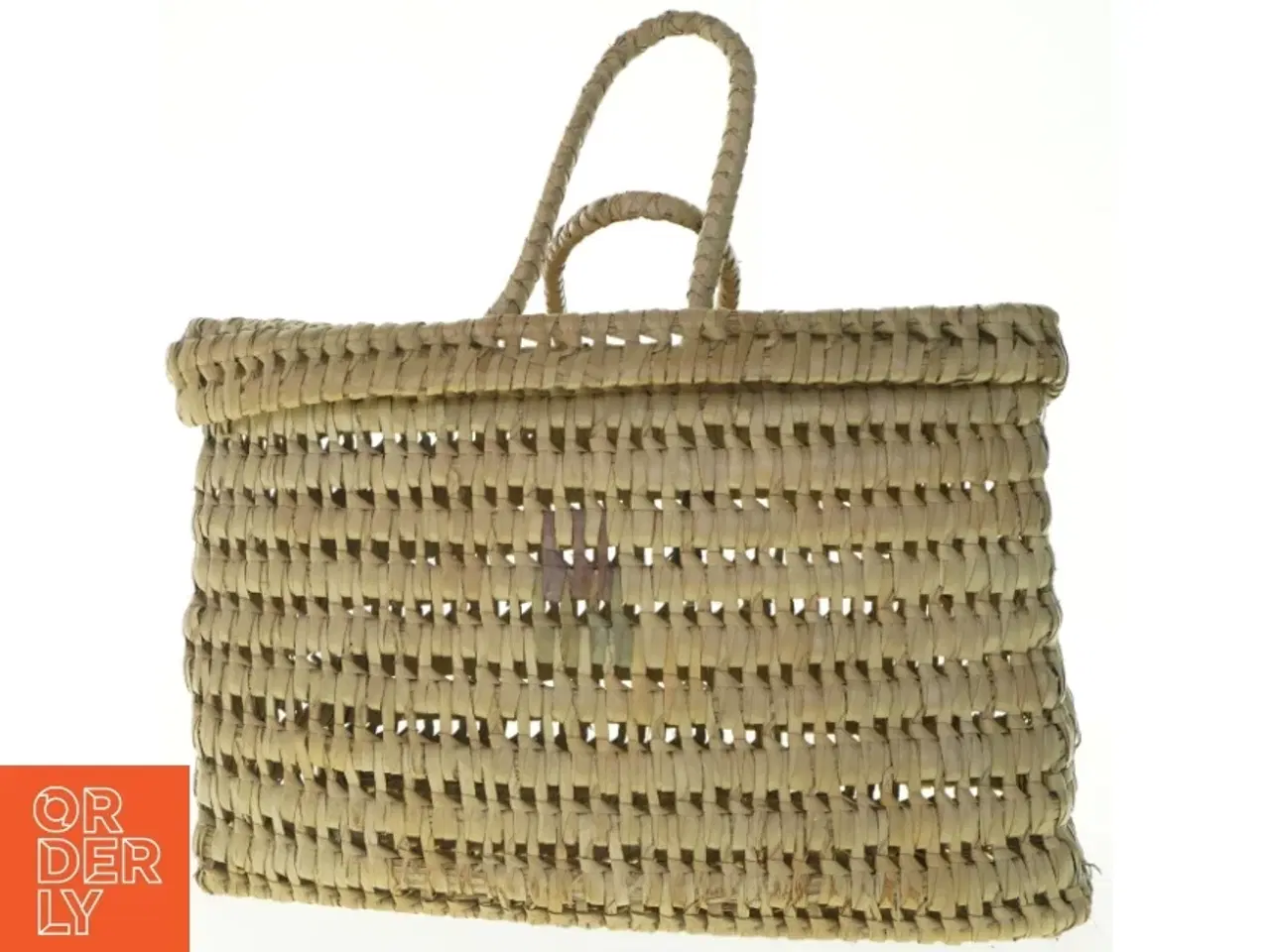 Billede 1 - Flettet kurvetaske med håndtag (str. 40x25x30 cm)