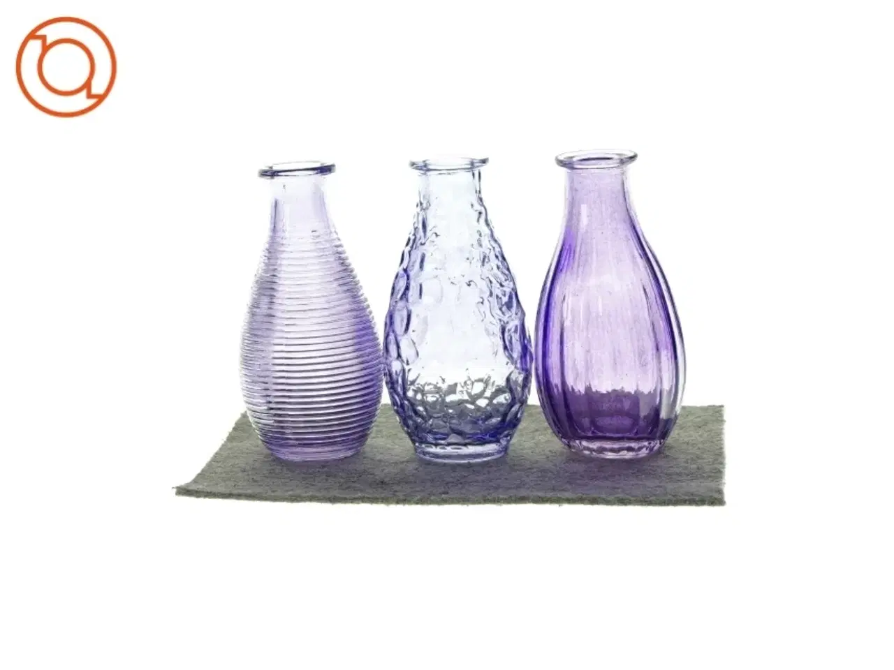 Billede 1 - Glasvaser (3 stk) fra Ukendt (str. H: 15 cm)