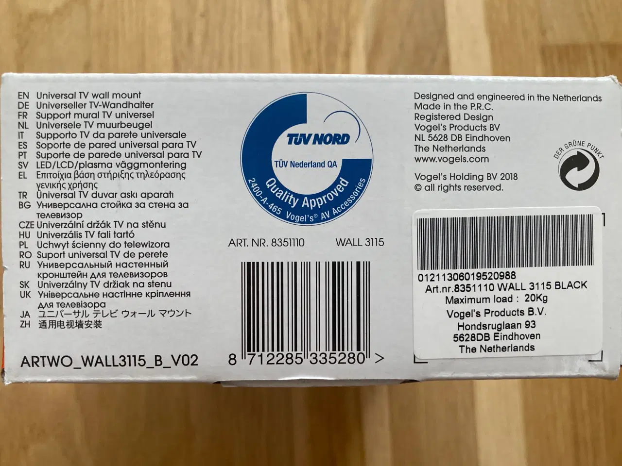 Billede 3 - TV-ophæng med tilt.  Vogel’s WALL series 3115