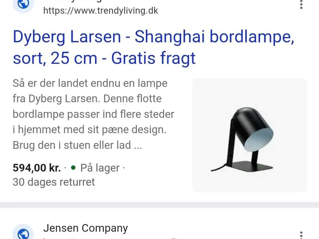 Billede 2 - Dyberg Larsen Shanghai bordlampe sort 