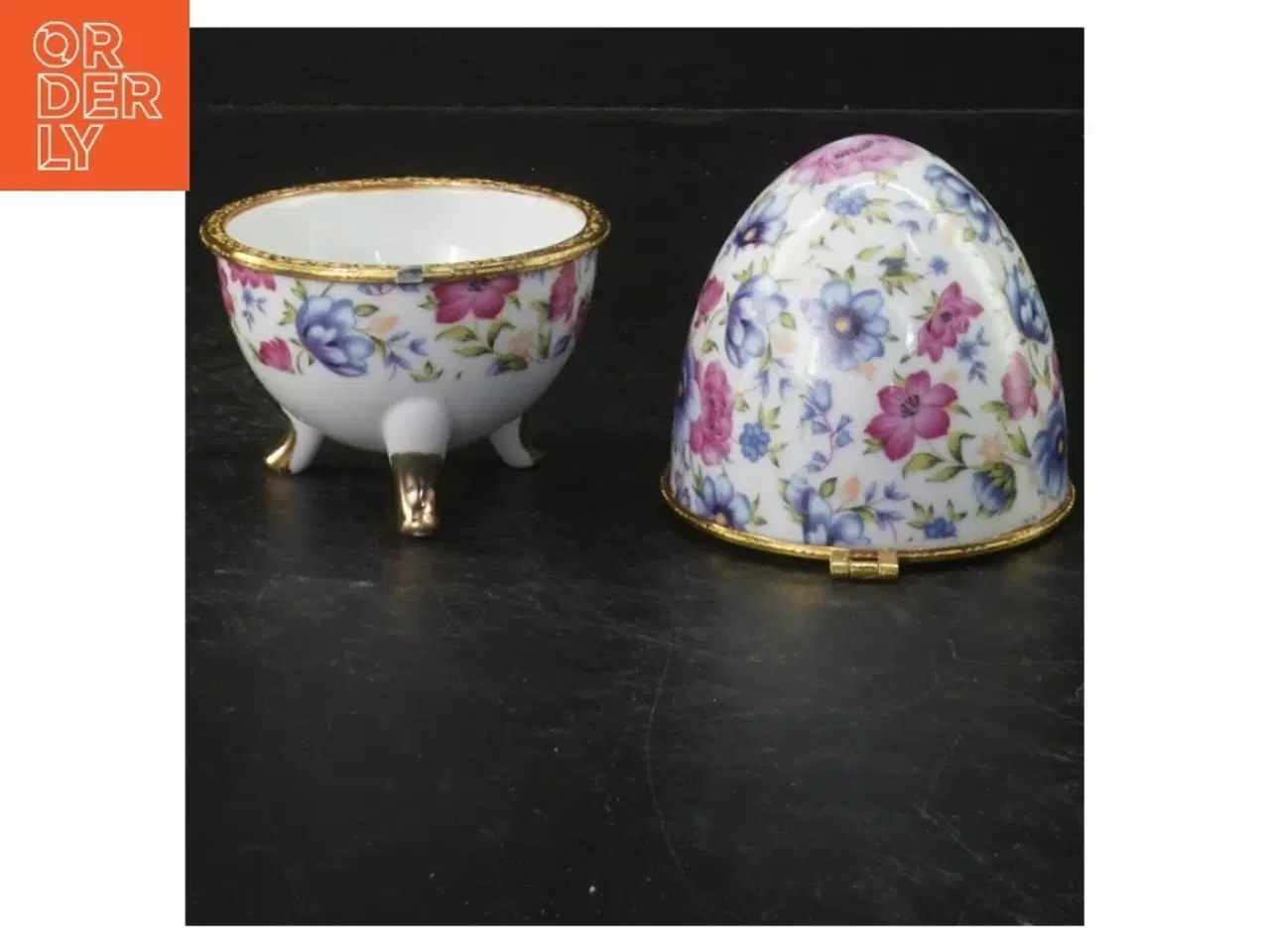 Billede 1 - Porcelænsæg med blomstermotiv (str. 13 cm)
