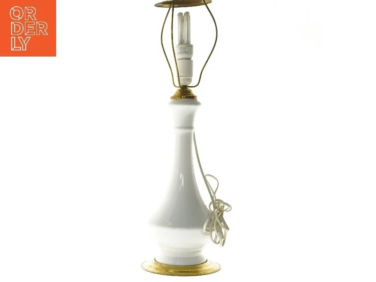 Billede 1 - Bordlampe med messing detaljer (str. 61,5 cm)