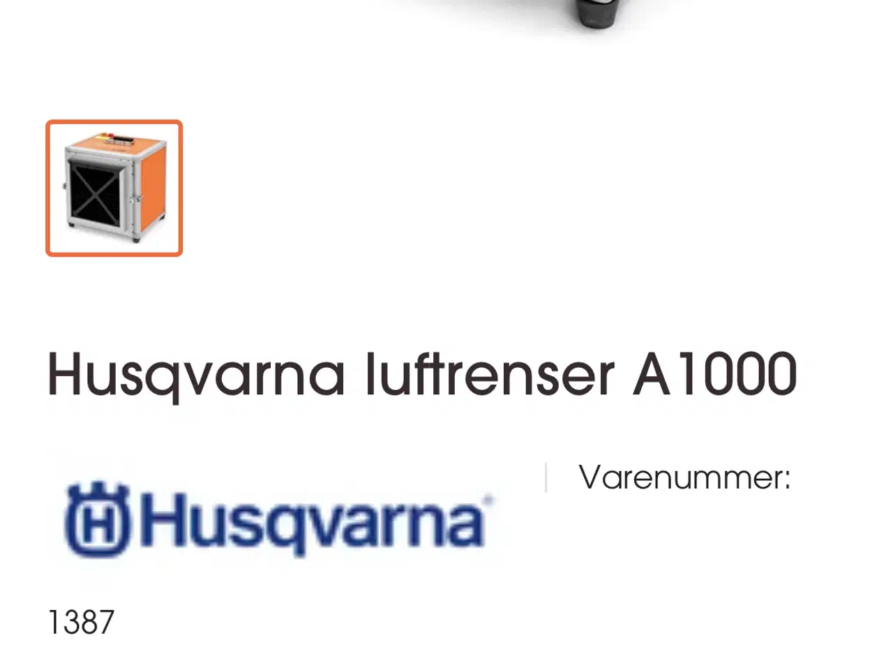 Billede 2 - Husqarna A1000 miljøboks