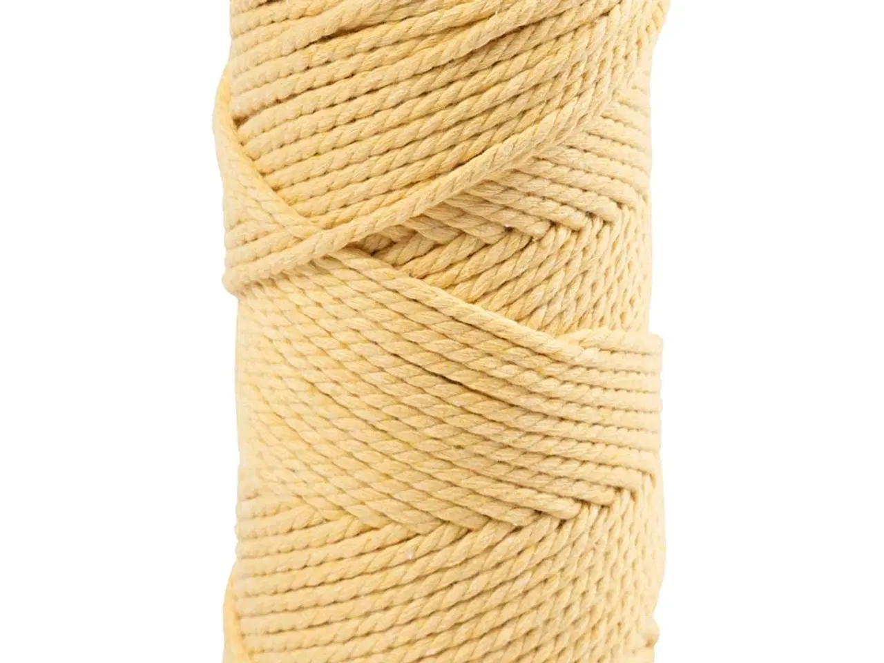 Billede 1 - Lys Gul Macramé Reb 55m - Bæredygtigt Garn