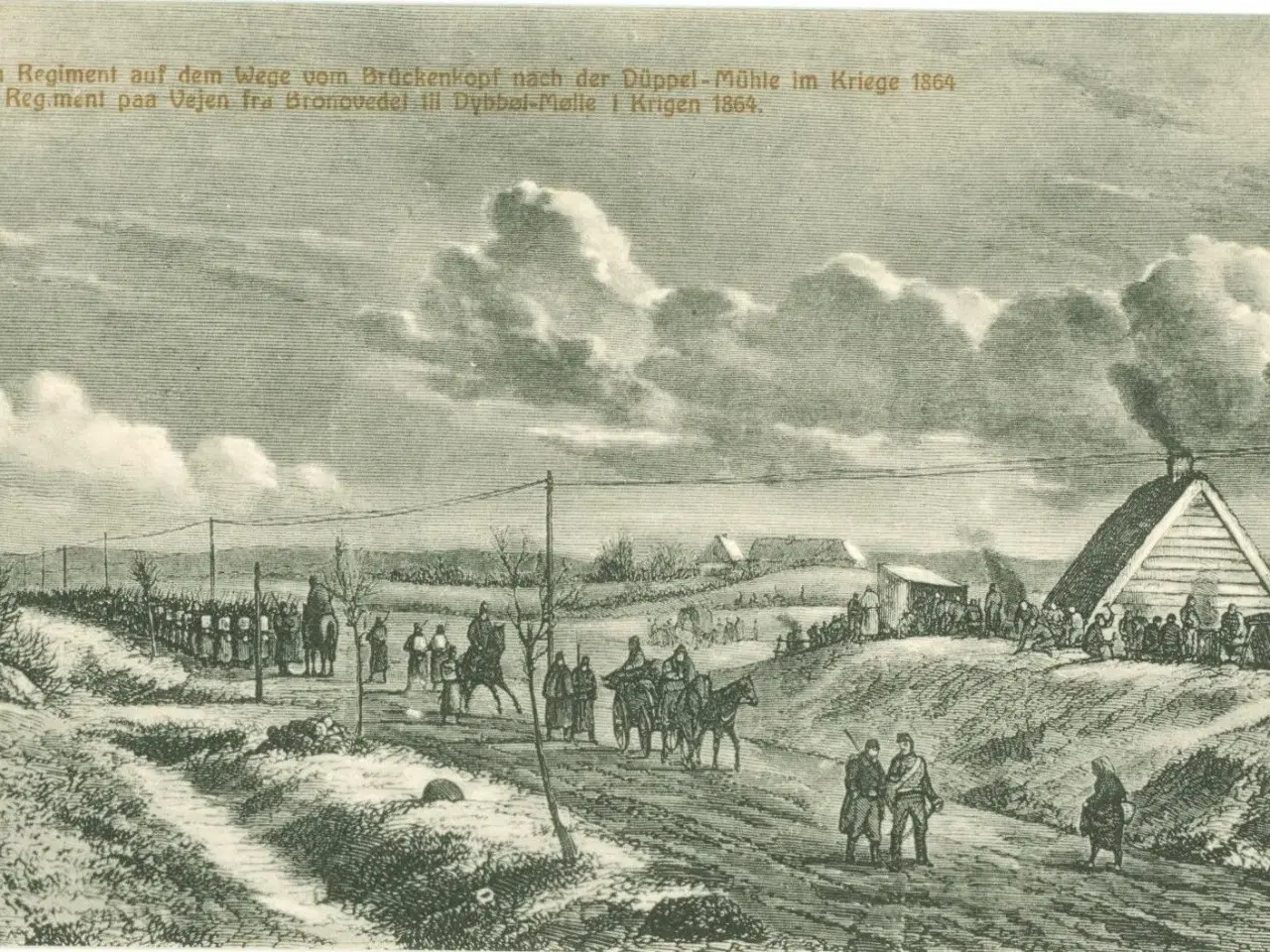 Billede 1 - Krigen 1864. Et regiment på vej