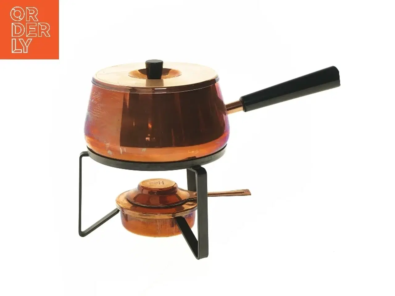 Billede 1 - Fondue sæt i kobber (str. Ø 16 cm)