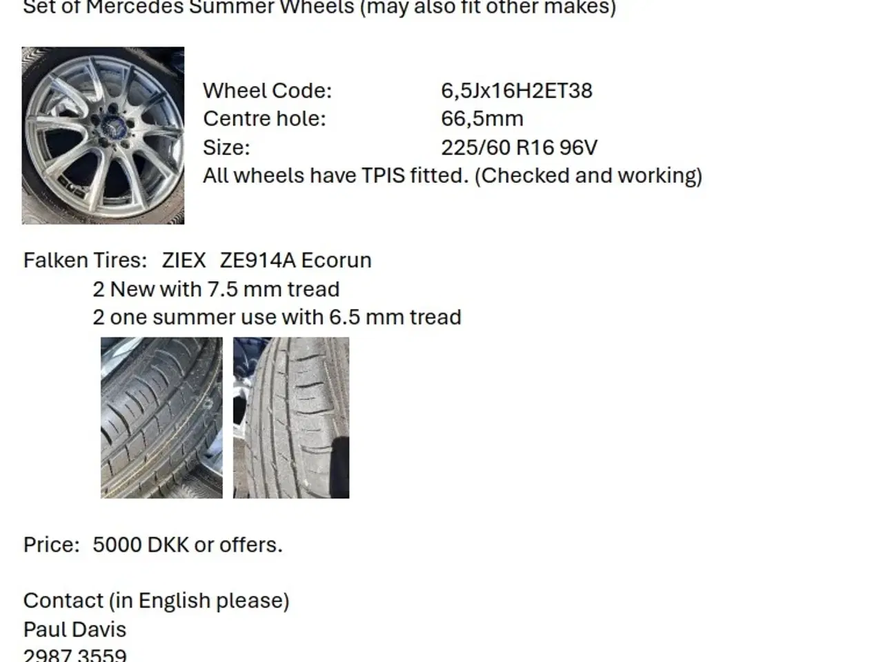 Billede 1 - Summer Wheels and Tires