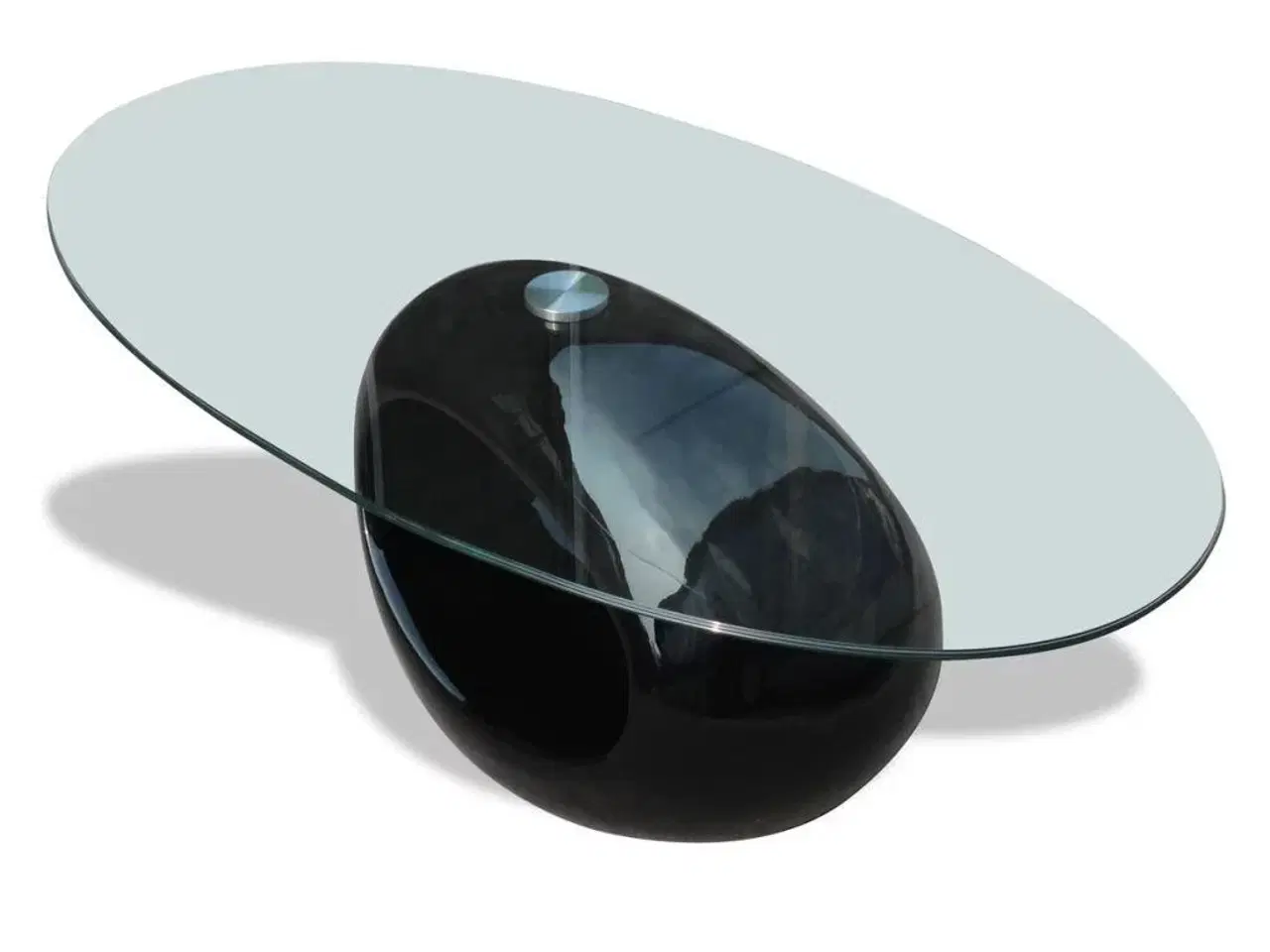 Billede 3 - Sofabord med oval bordplade i glas højglans sort