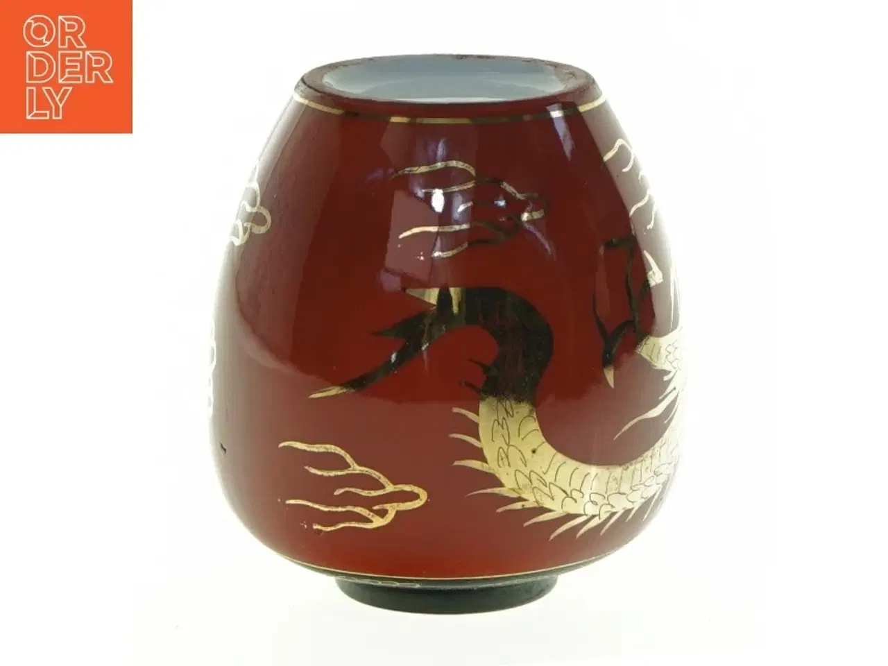 Billede 4 - Asiatisk dekorationskrukke med drage (str. 10 x 9 cm)