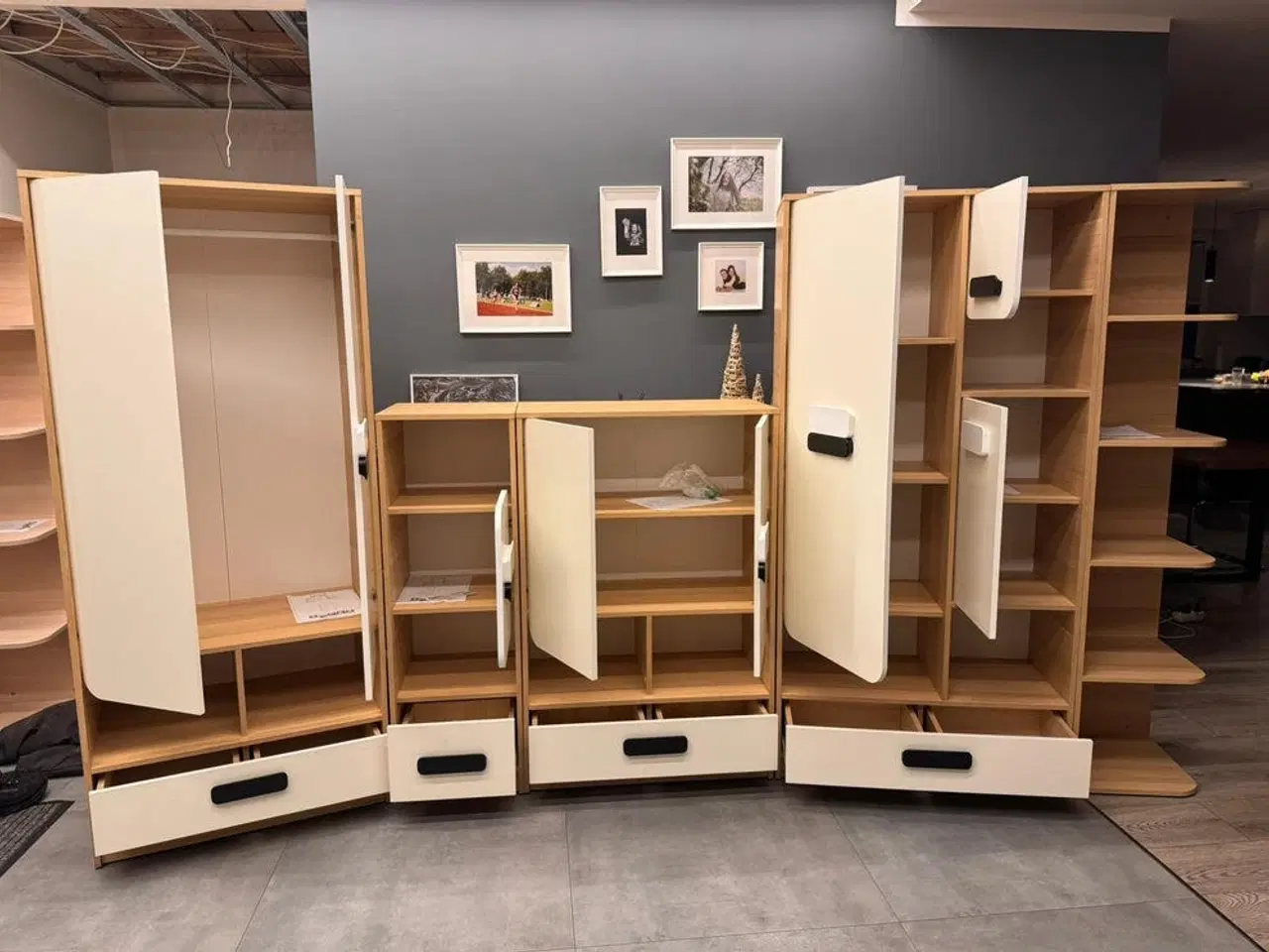 Billede 2 - Reol- og skabssæt opbevaringsmøbler hvid træ