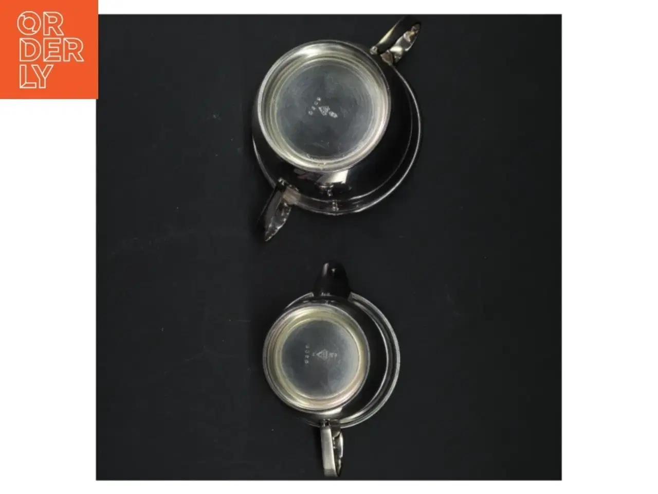 Billede 3 - Sæt af to sølvfarvet kande og skål (str. Ø 10 cm ø 8 cm)