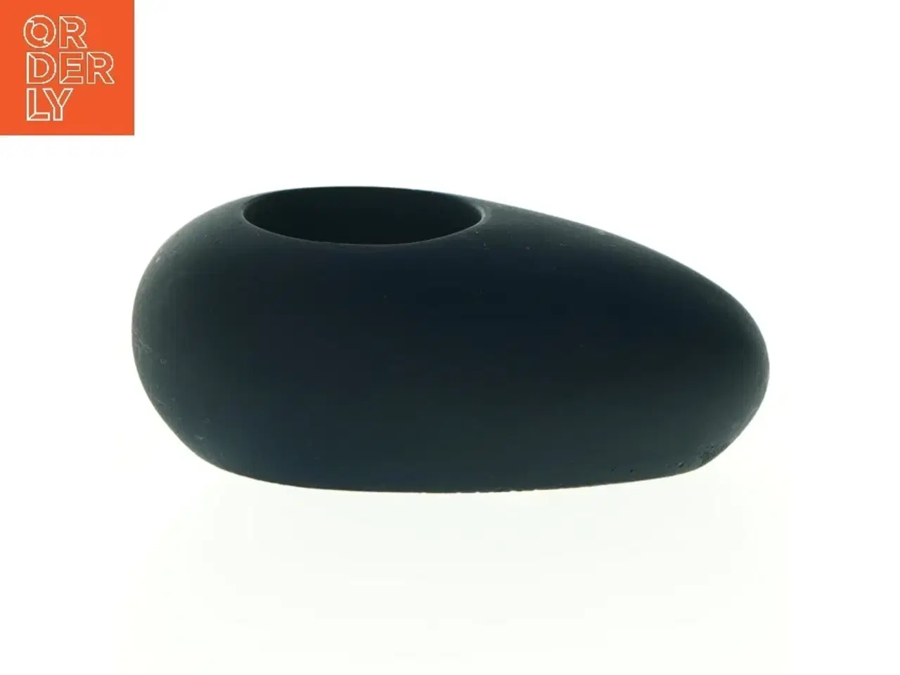 Billede 1 - Sort keramisk lysestage (str. 11. x. 8 cm)