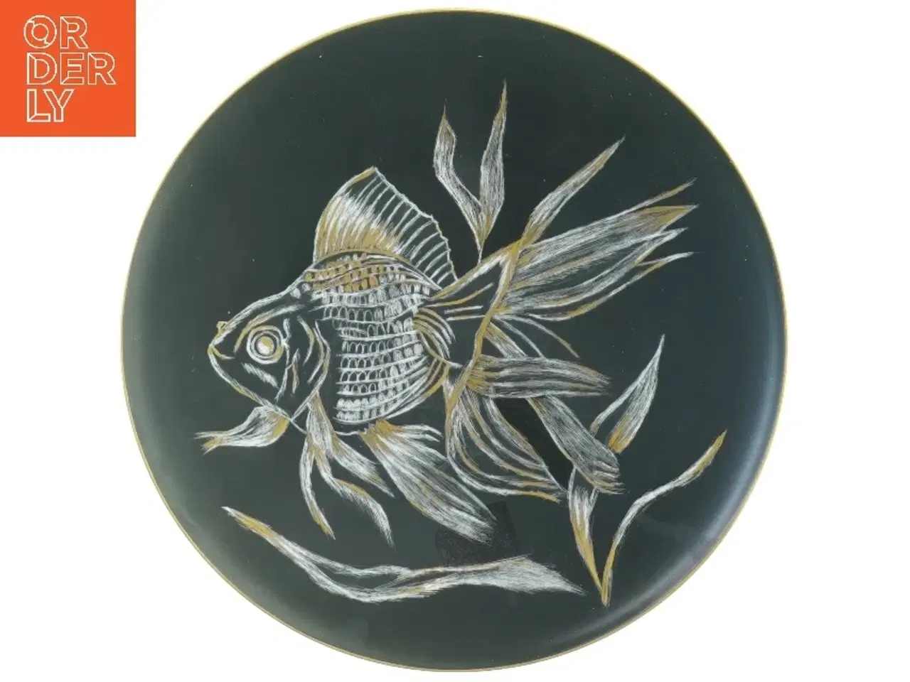 Billede 1 - Håndmalet Vægplatte Fiskemotiv fra Union Gile (str. 32 cm)
