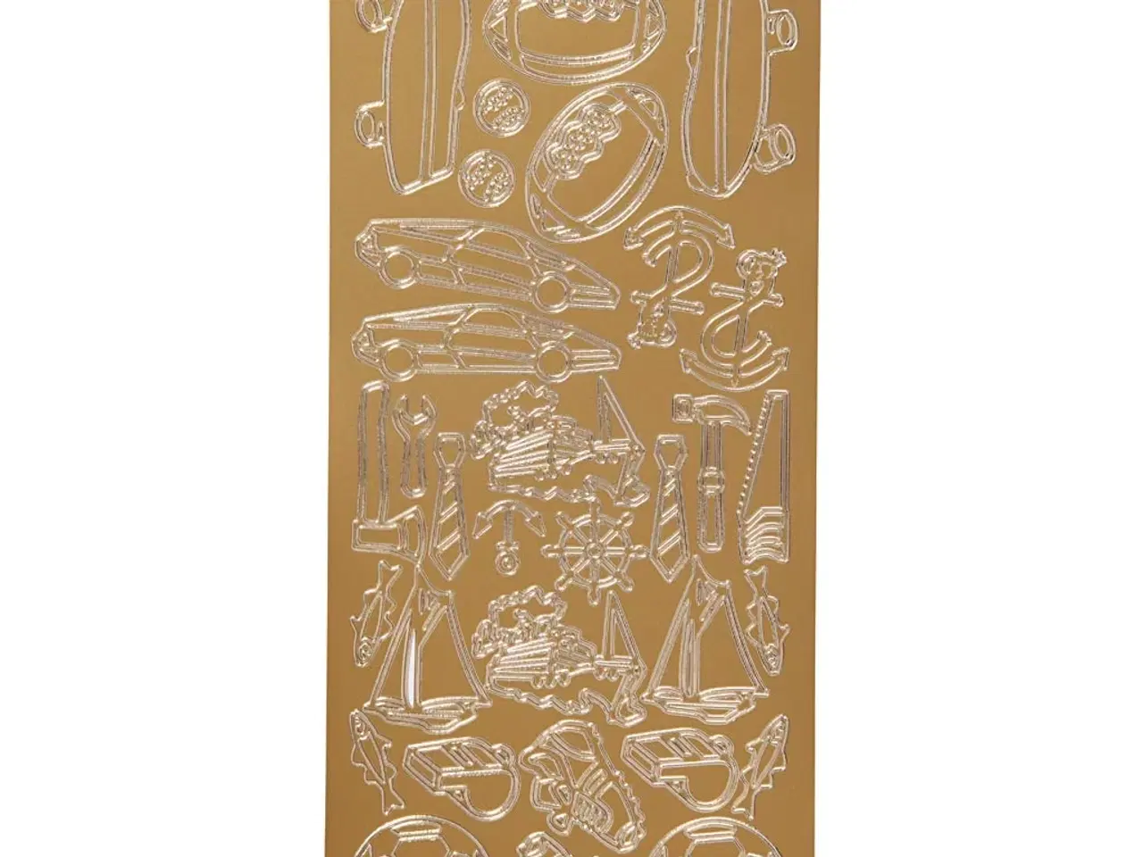 Billede 1 - Stickers, sport, ark 10x23 cm, guld, 1 ark