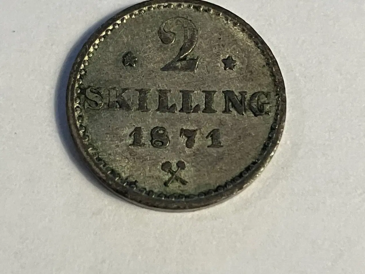 Billede 1 - 2 Skilling 1871 Norge