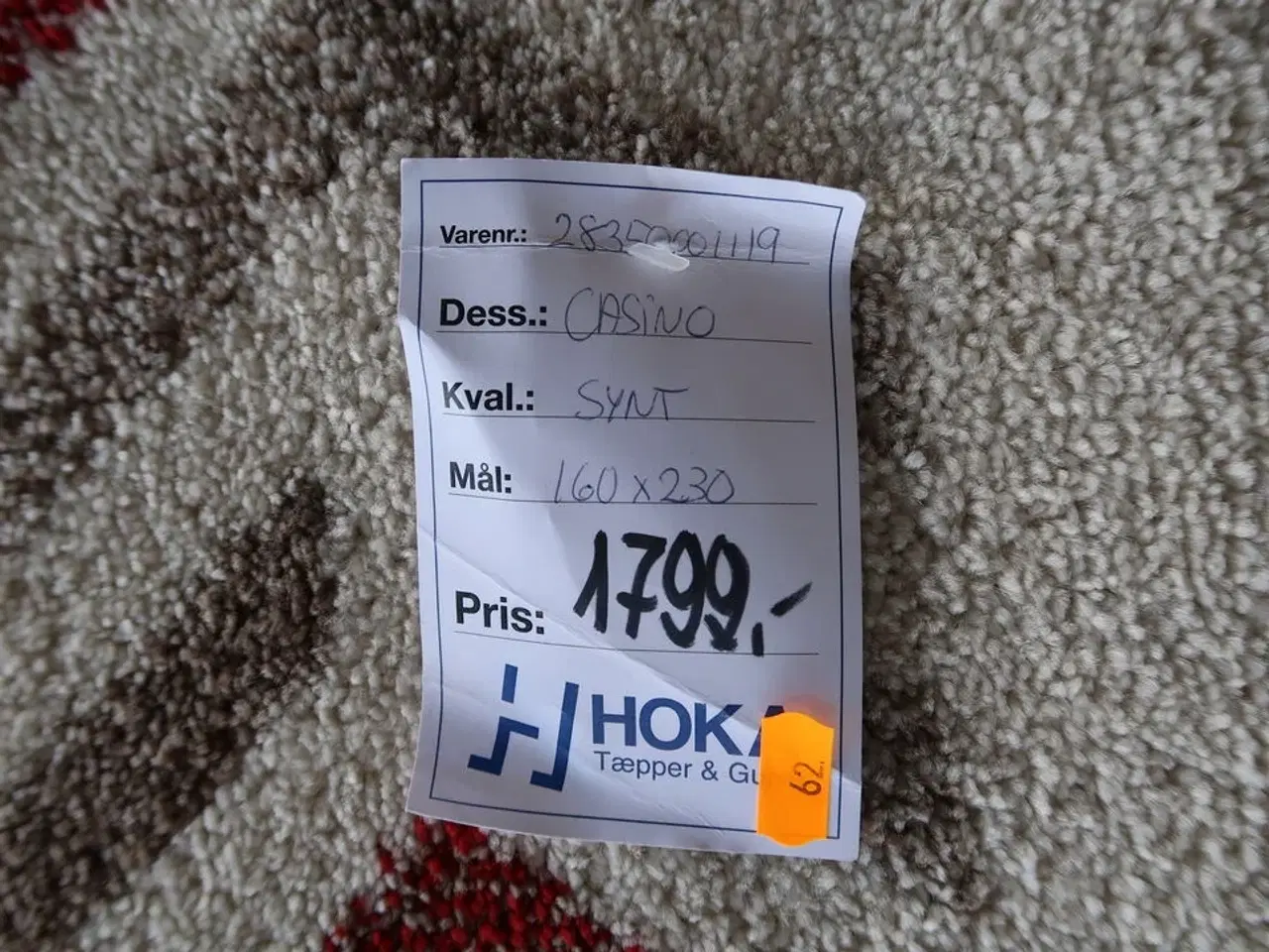 Billede 2 - Gulvtæppe CASINO Synt
