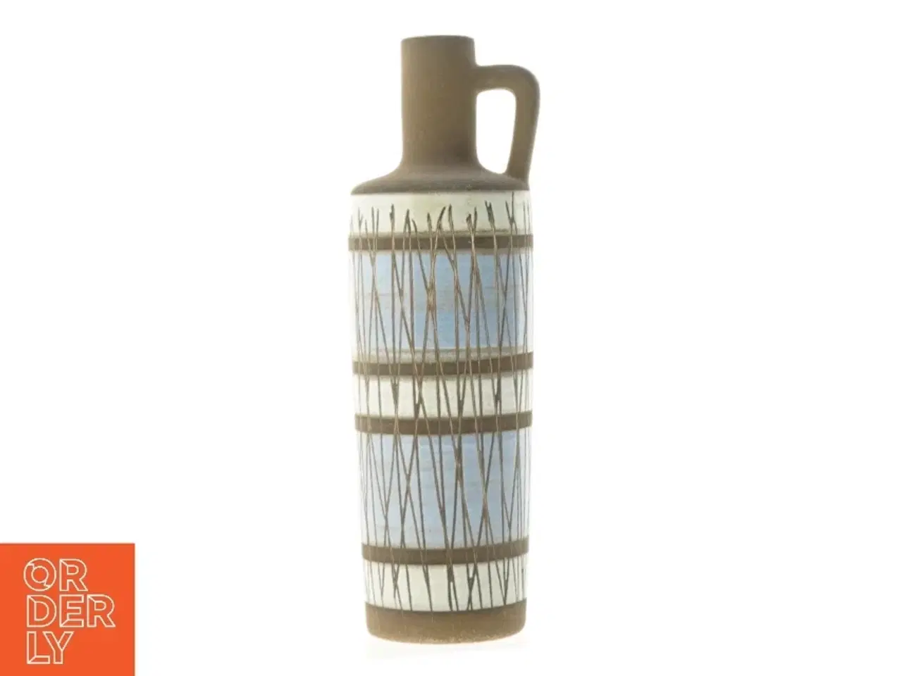 Billede 1 - Keramik vase kande med hank (str. 21,5 x 6,5 cm)