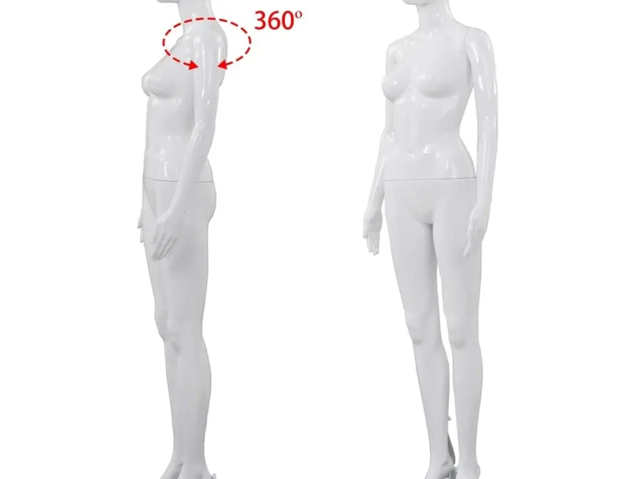 Billede 5 - Mannequin kvinde fuld figur glassokkel hvid højglans 175 cm