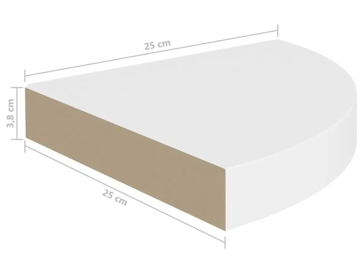 Billede 9 - Hjørnehylder 2 stk. 25x25x3,8 cm MDF hvid