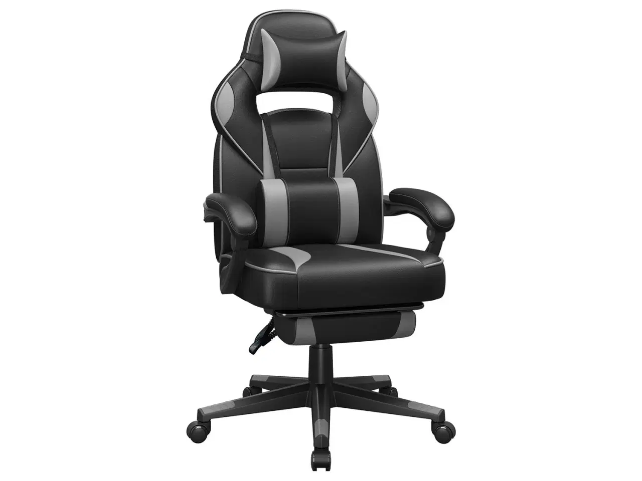 Billede 1 - Kontorstol gaming med fodstøtte ergonomisk, sort/grå