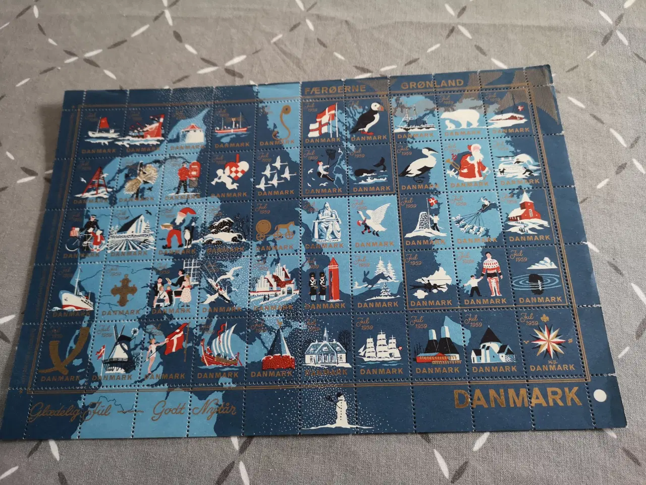 Billede 1 - Julemærker helark DK 1959