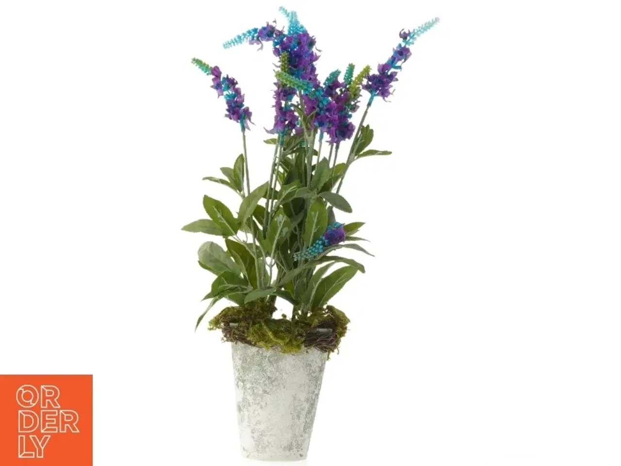 Billede 2 - Kunstig plante med blomster i potte (str. 45 cm)