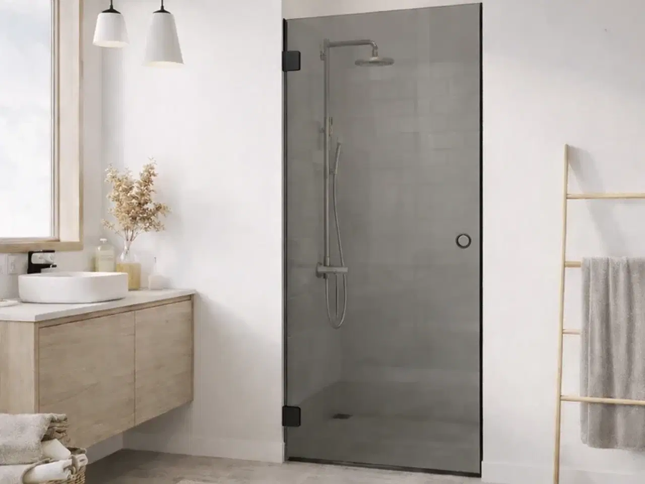 Billede 1 - Gråt glas Svingdør STRØMBERG