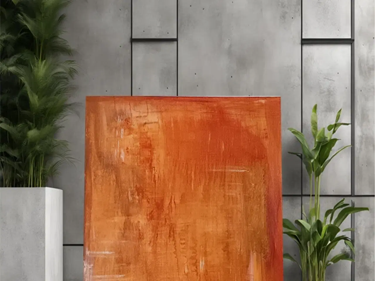 Billede 4 - Akrylmaleri i orange toner – Moderne abstrakt kuns