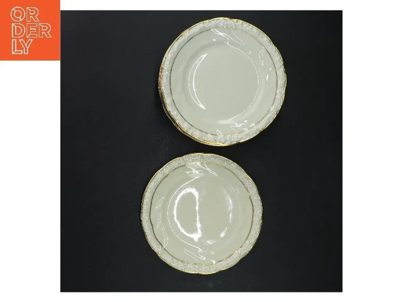 Billede 3 - Porcelænstallerkener med guldkant fra Edelweiß (str. Ø 15,5 cm)