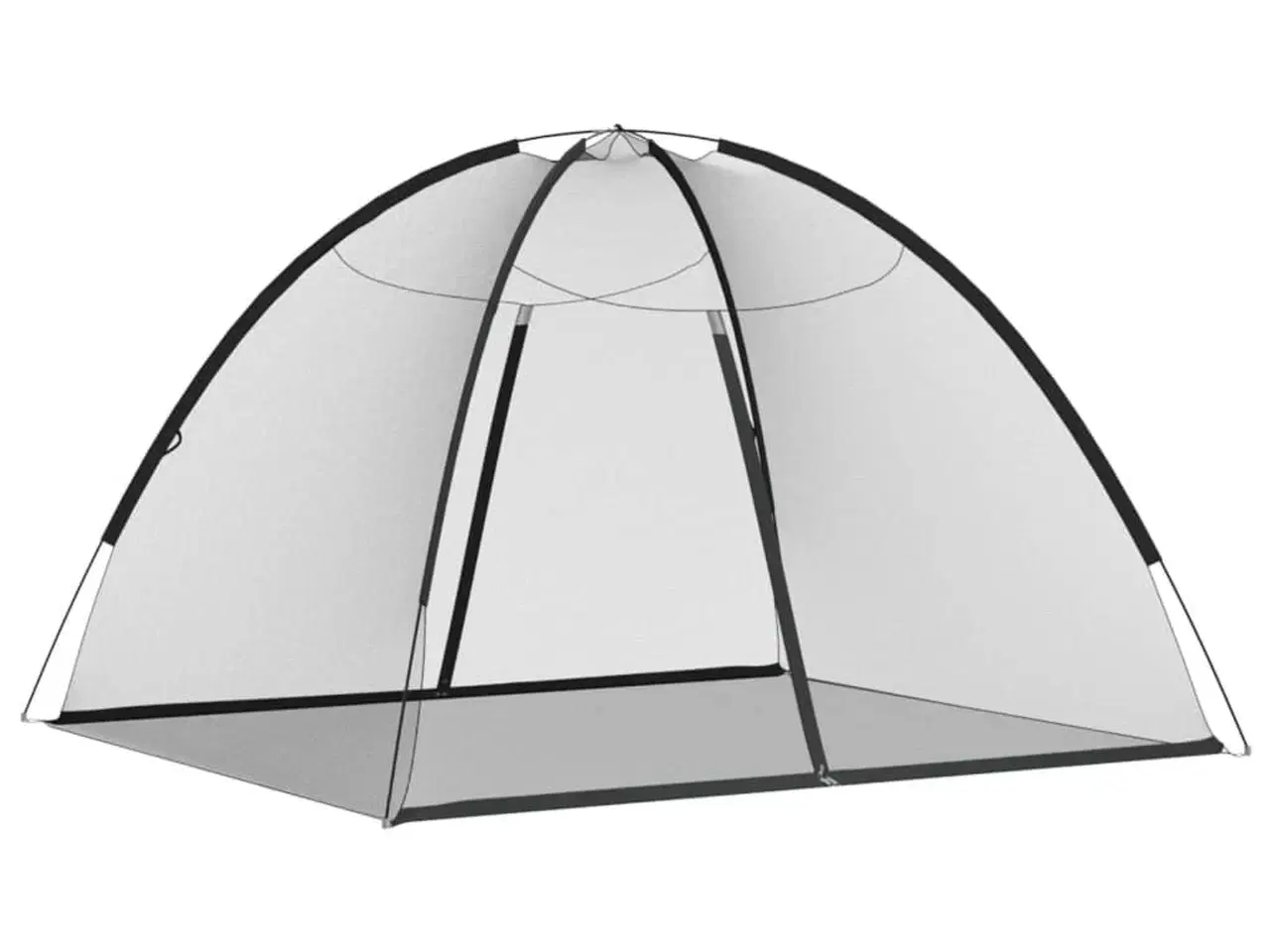 Billede 2 - Myggenet med døre 200x180x135 cm trådnet sort