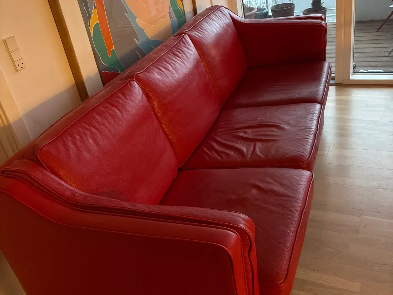Billede 3 - Børge Mogensen-design i rødt læder