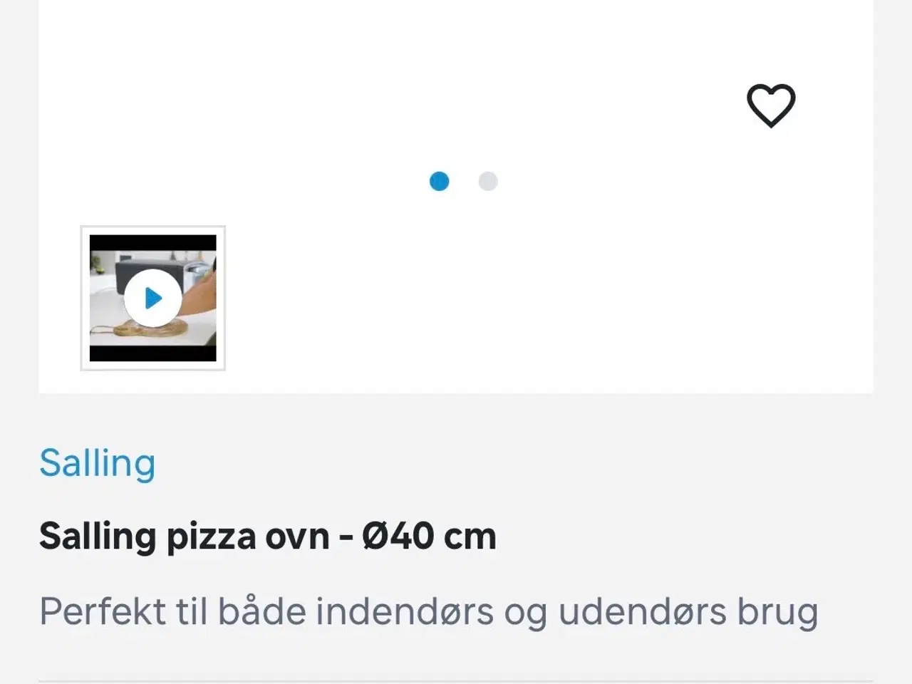 Billede 5 - Salling Pizzaovn Ø40 inkl ny biscotta sten