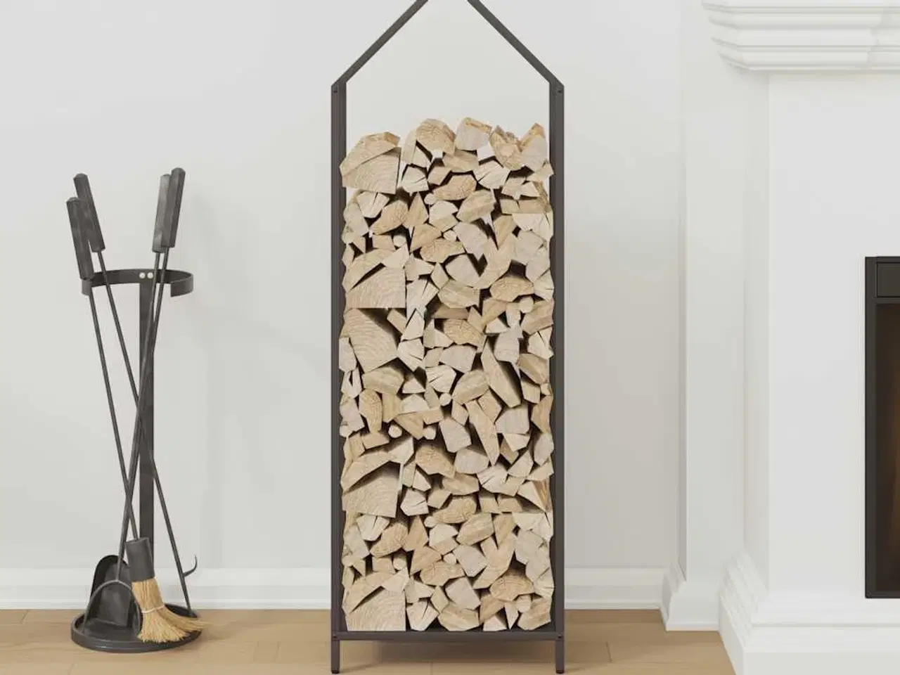 Billede 3 - Brændestativ 40x25x120 cm koldvalset stål sort