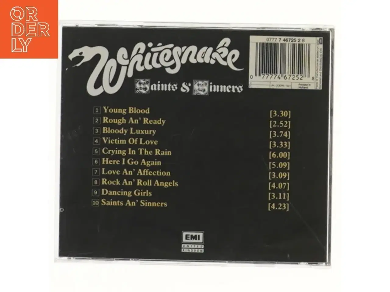 Billede 2 - Whitesnake CD: Saints & Sinners fra Whitesnake