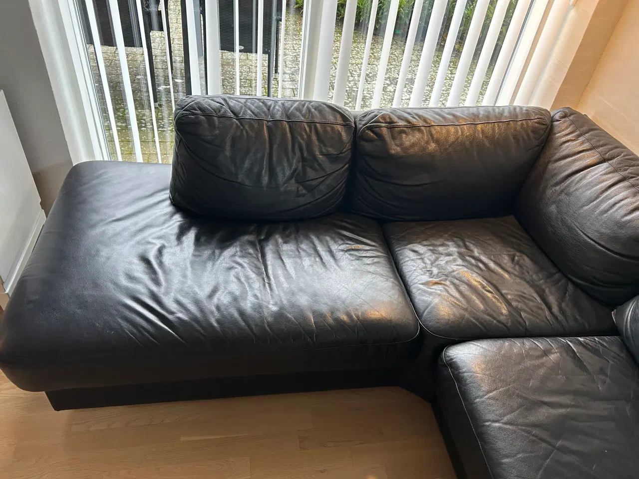 Billede 4 - Hjørnelædersofa med chaiselong 