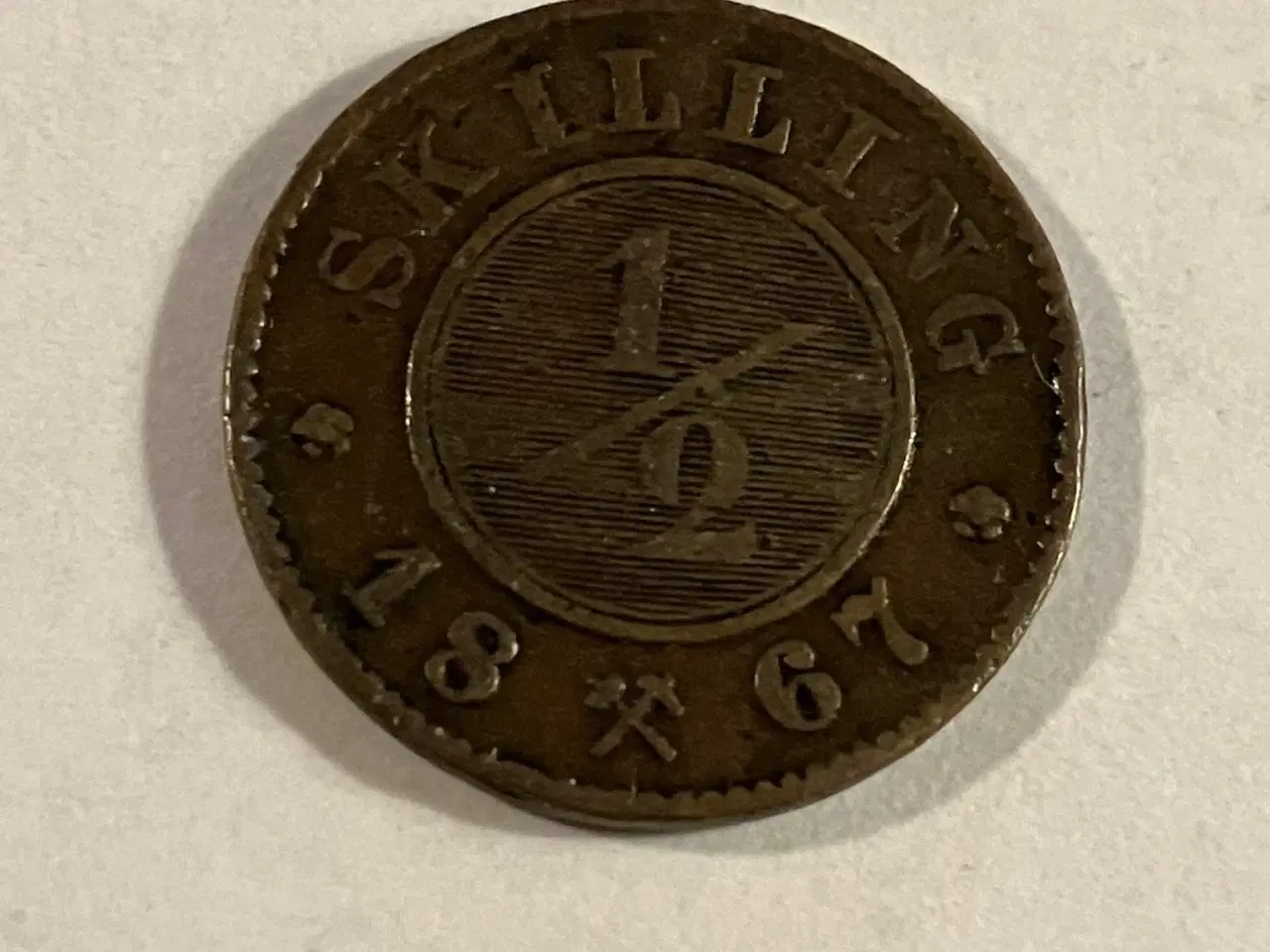 Billede 1 - 1/2 Skilling 1867 Norge