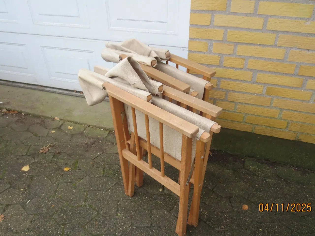 Billede 4 - 2 stk Klap havestole med grå stof