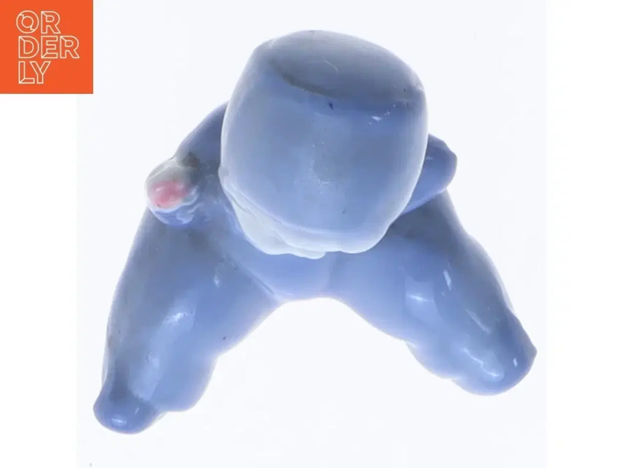 Billede 3 - Blå porcelænsfigur - baby (str. 6x5,5 cm)