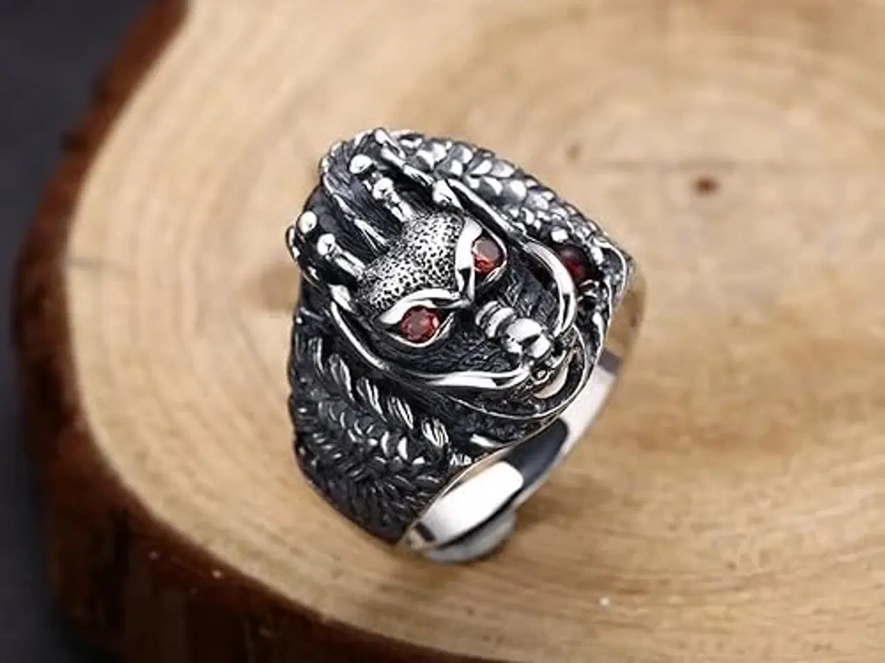 Billede 1 - * Fedeste fingerring med dragehoved - i Tibetansk