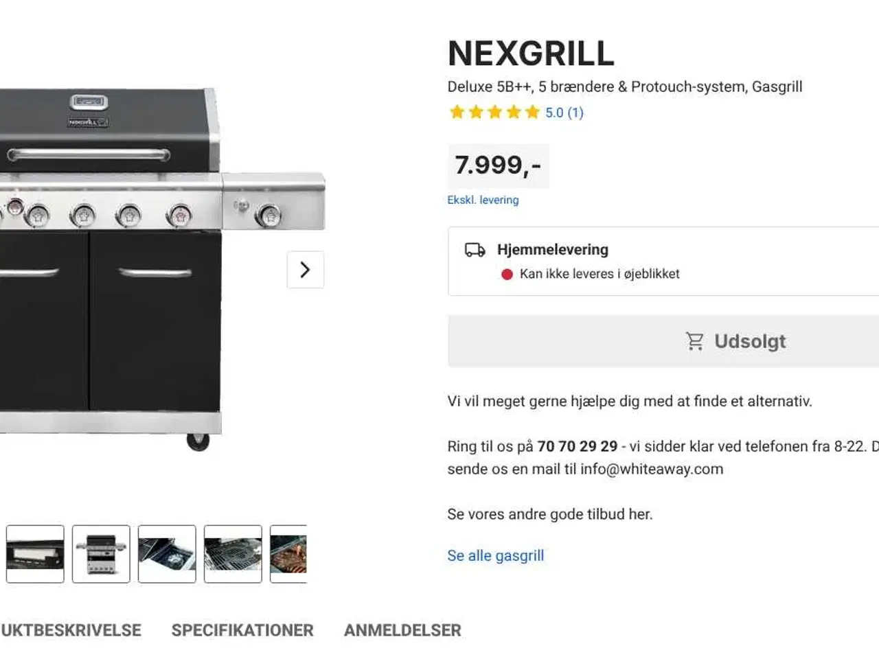 Billede 8 - NEXGRILL Deluxe 5B – Nypris: 7.999 DKK