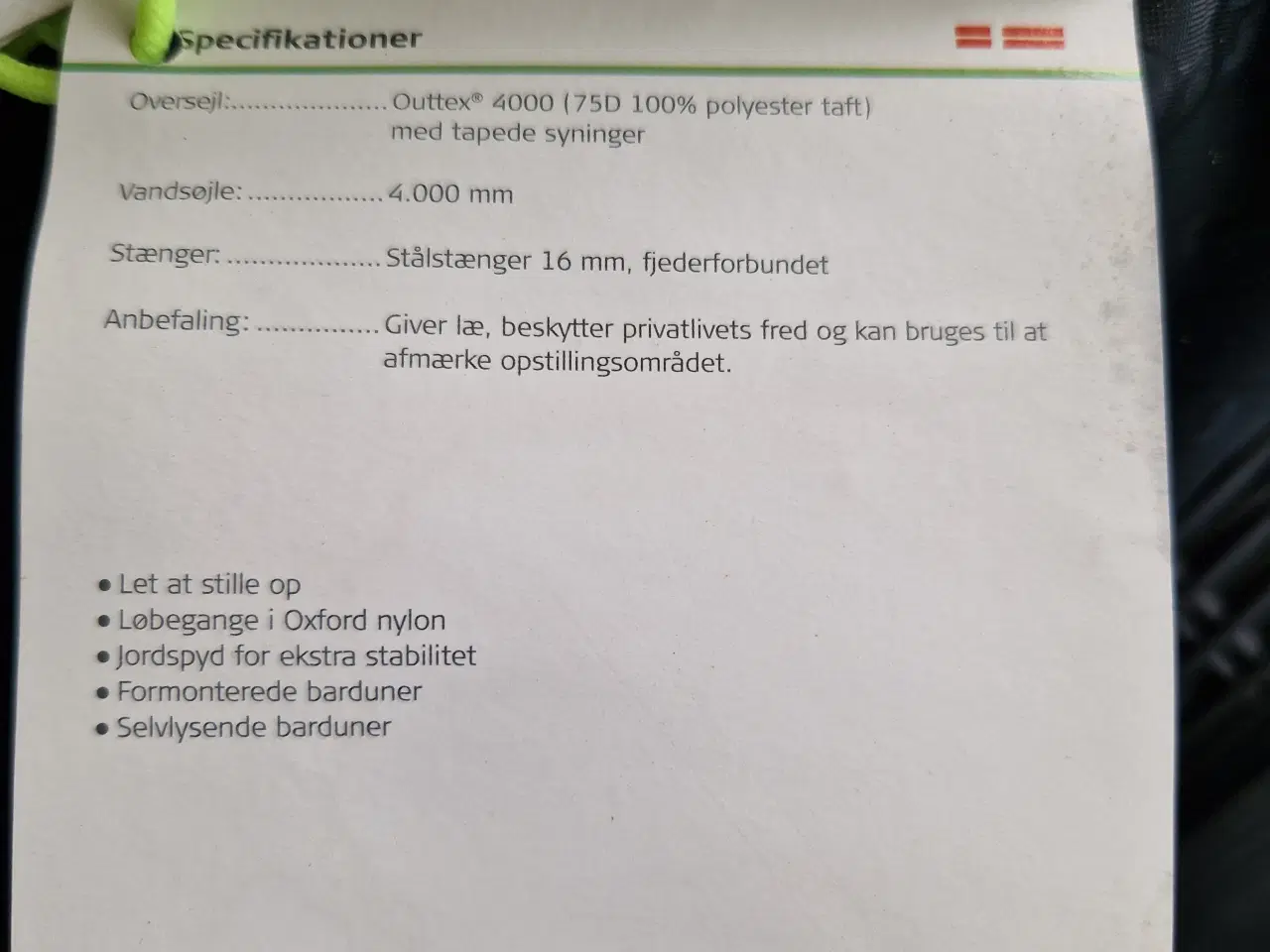 Billede 3 - Læsejl Outwell