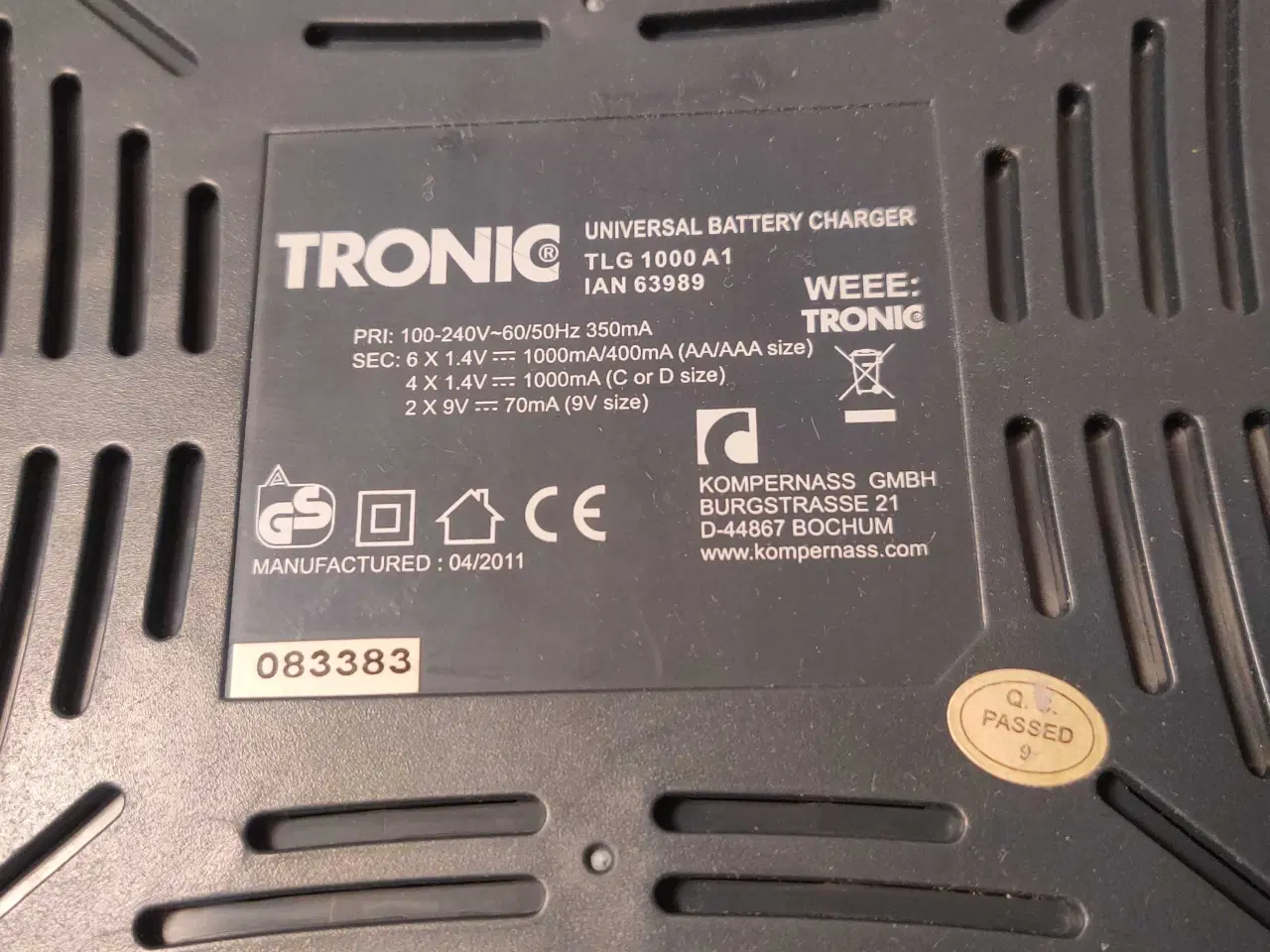 Billede 2 - Batterioplader til genopladelige batterier 