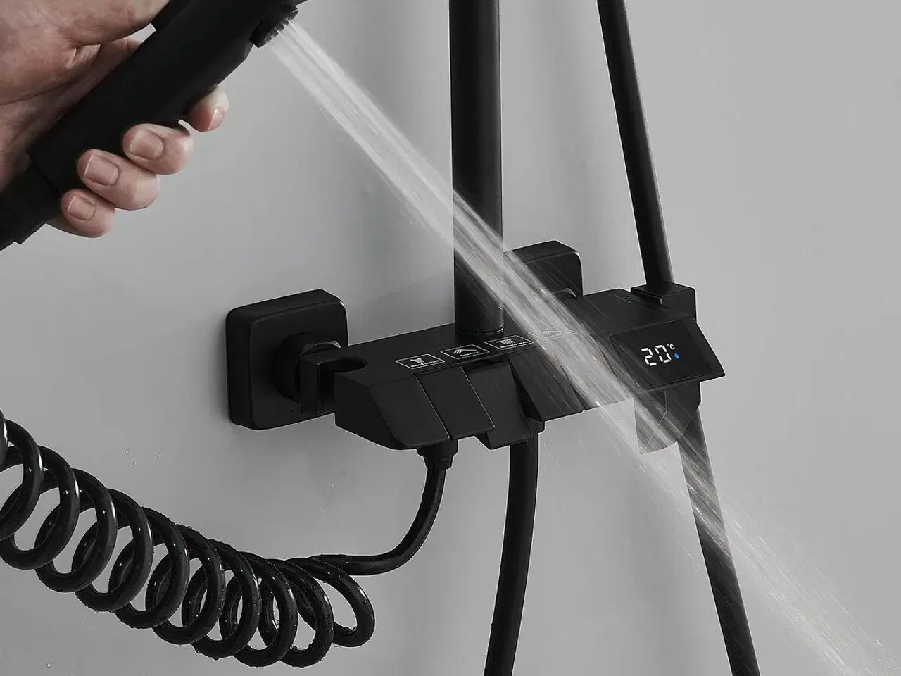 Billede 7 - Fontastock brusesøjle - sort, rustfrit stål og ABS