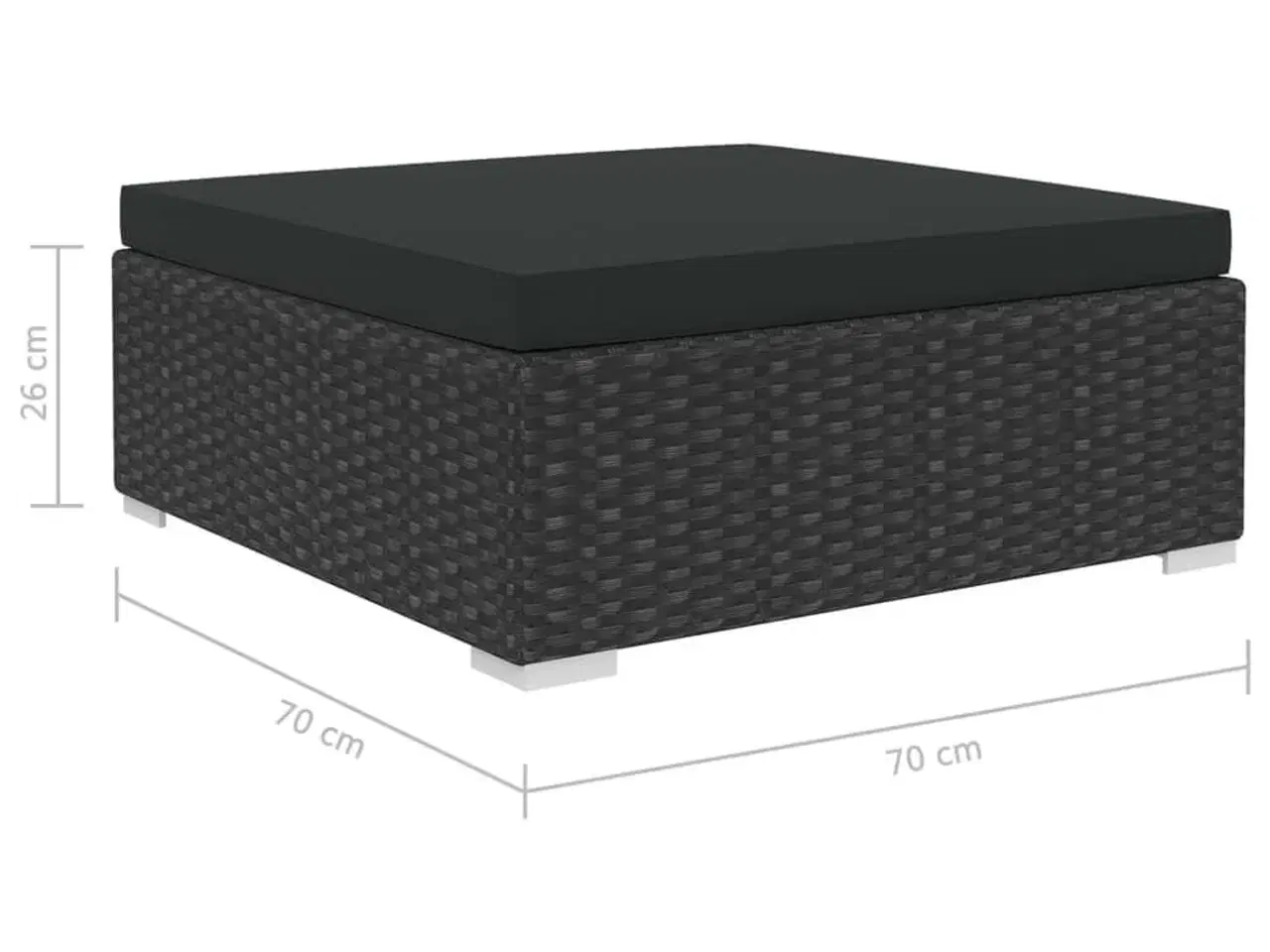 Billede 10 - Haveloungesæt 5 dele med hynder polyrattan sort