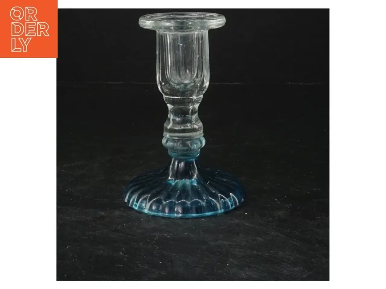 Billede 1 - Glaslysestage (str. 13x8,5 cm)