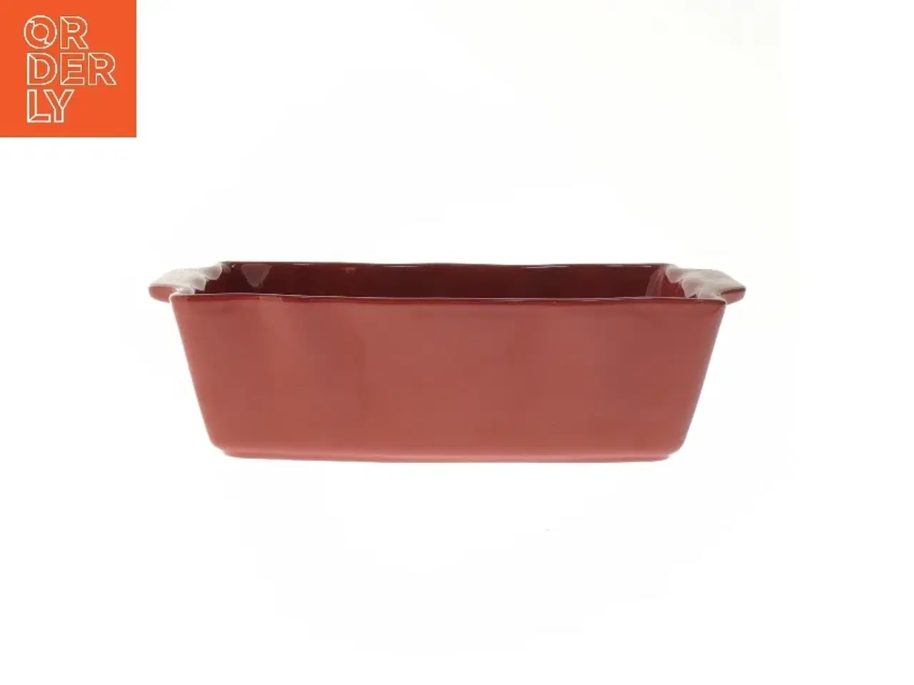 Billede 1 - Rød keramik fad (str. 7,5x24x16 cm)