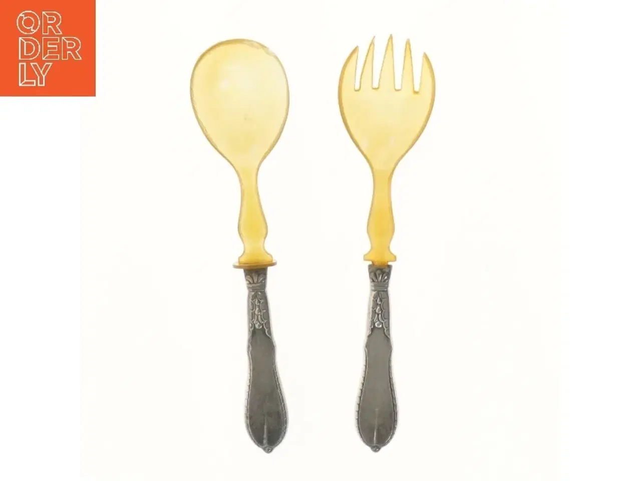 Billede 3 - Retro Salatbestik i sølv og ben str. 20 cm)